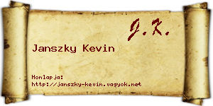 Janszky Kevin névjegykártya